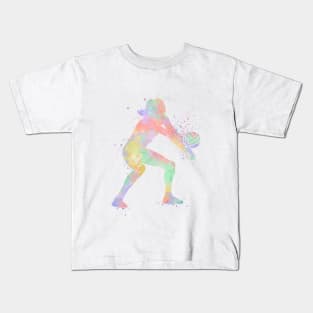 Girl Volleyball Libero Player Watercolor Sport Gift Kids T-Shirt